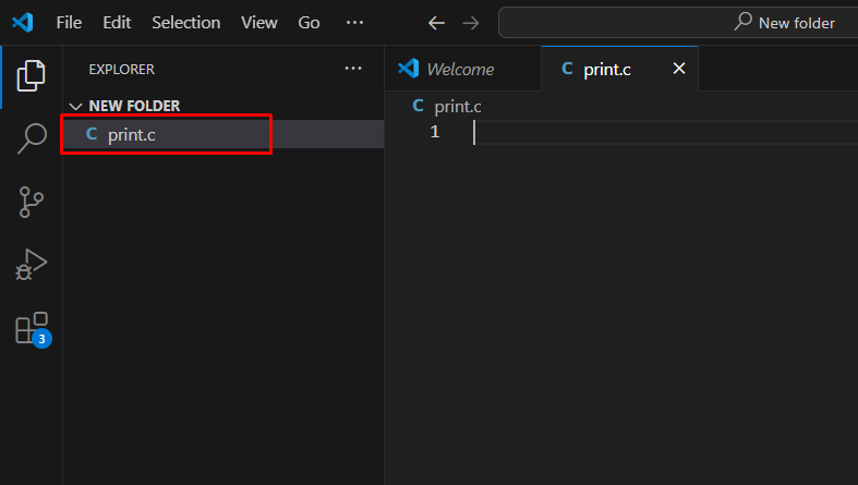 create c file in vscode